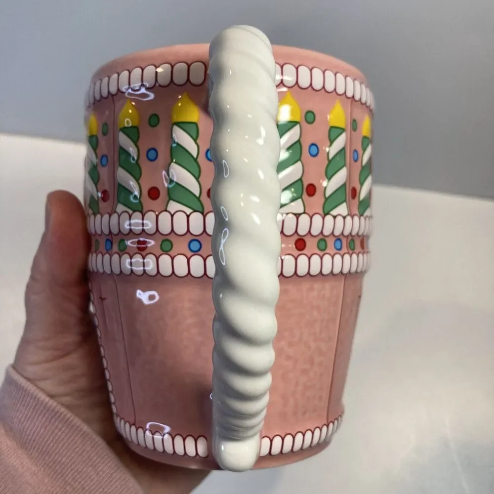Disney World Mug Birthday Cake Castle Pink Mickey Anniversary Coffee Tea Cup